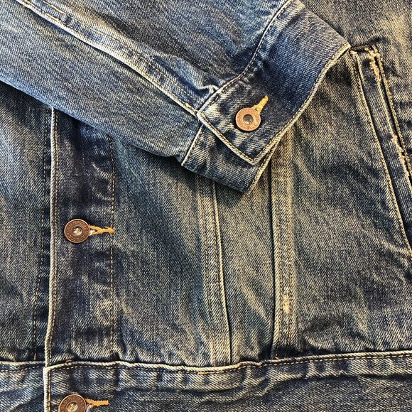 Mid 2000's Custom Patched Mens XL Denim Jacket 100% Cotton Kenkojuku, USA Flag - Picture 6 of 12